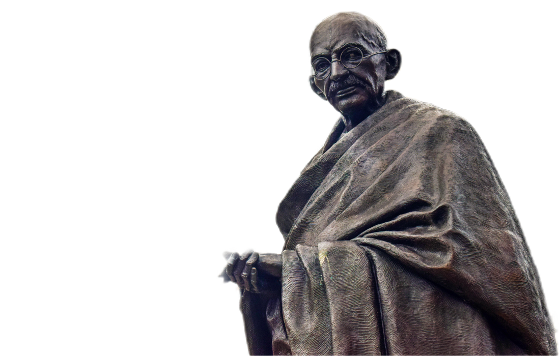 Gandhi standing