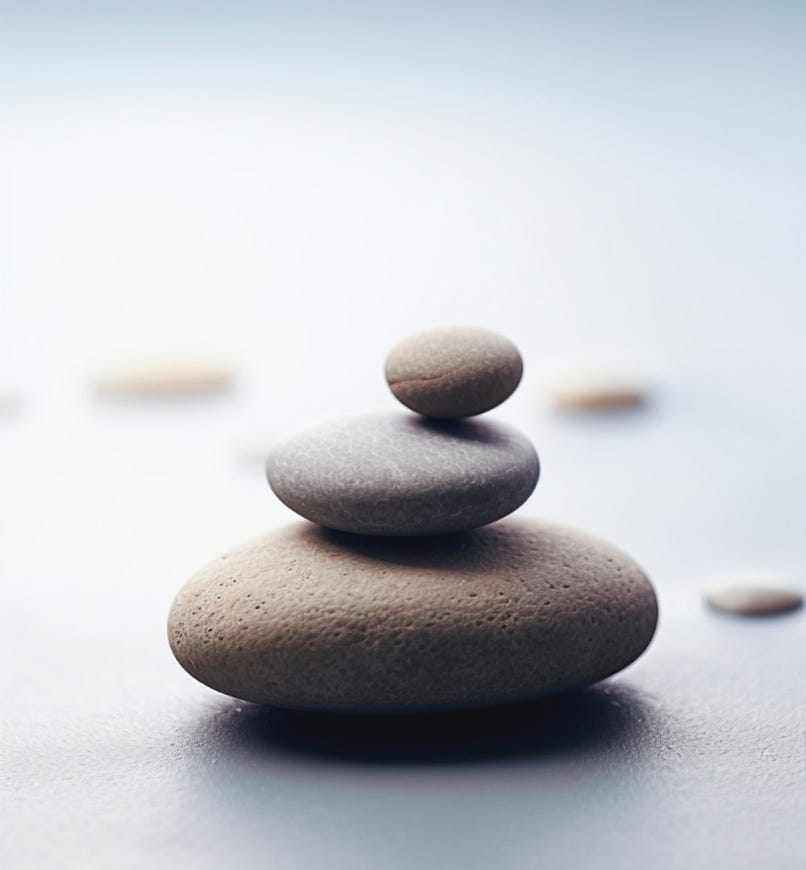 Three rocks stacked